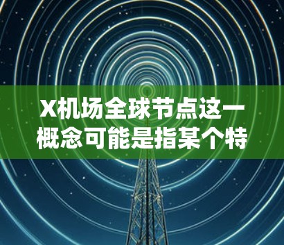 X机场全球节点这一概念可能是指某个特定机场在全球范围内的节点系统,用于管理和协调航空运营。通常,现代机场会通过全球节点系统来集成飞行信息、调度、资源管理和应急响应等多个方面,以提高运营效率和服务质量 X机场全球节点这一概念可能是指某个特定机场在全球范围内的节点系统,用于管理和协调航空运营。通常,现代机场会通过全球节点系统来集成飞行信息、调度、资源管理和应急响应等多个方面,以提高运营效率和服务质量