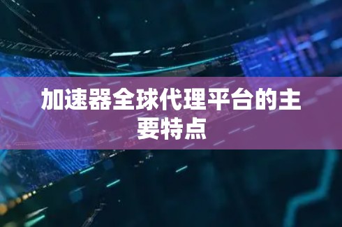 加速器全球代理平台的主要特点 加速器全球代理平台的主要特点