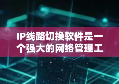 IP线路切换软件是一个强大的网络管理工具,主要用于优化数据传输和管理网络资源。以下是对IP线路切换软件的详细分析