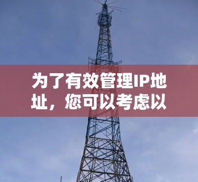 为了有效管理IP地址,您可以考虑以下步骤和工具