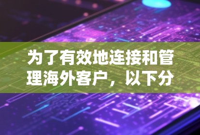 为了有效地连接和管理海外客户,以下分步方案可以系统地解决问题