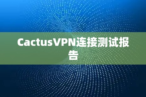 CactusVPN连接测试报告
