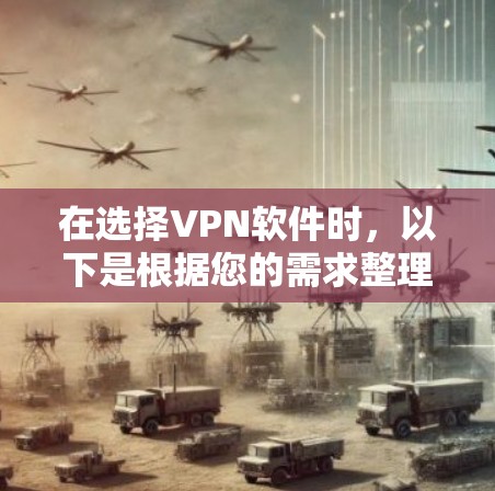 在选择VPN软件时,以下是根据您的需求整理的推荐和考虑因素