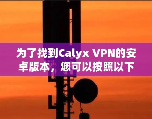 为了找到Calyx VPN的安卓版本,您可以按照以下步骤进行